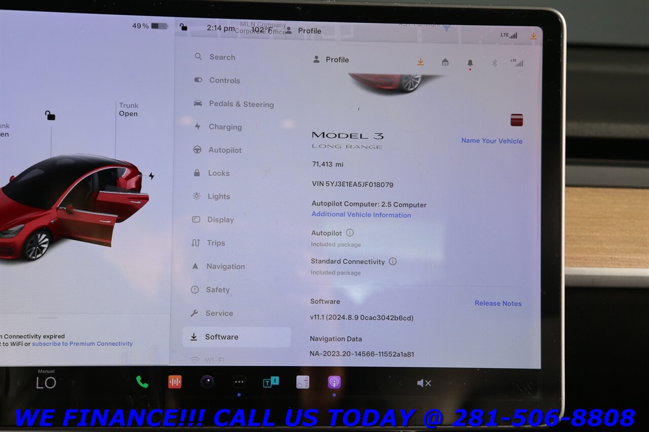 2018 Tesla Model 3 2018 Long Range AUTOPILOT NAV PANO CAMERA 71K   - Photo 16 - Houston, TX 77031