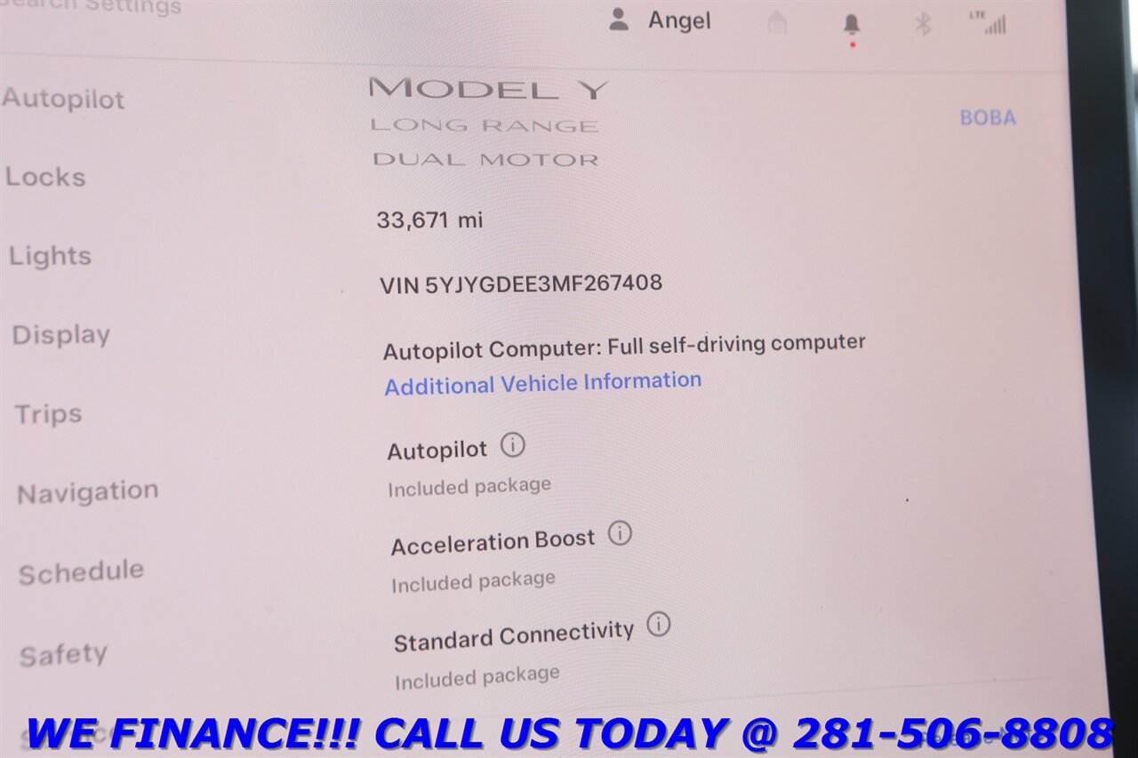 2021 Tesla Model Y 2021 Long Range FSD AWD AUTOPILOT ACCEL PANO 33K   - Photo 15 - Houston, TX 77031