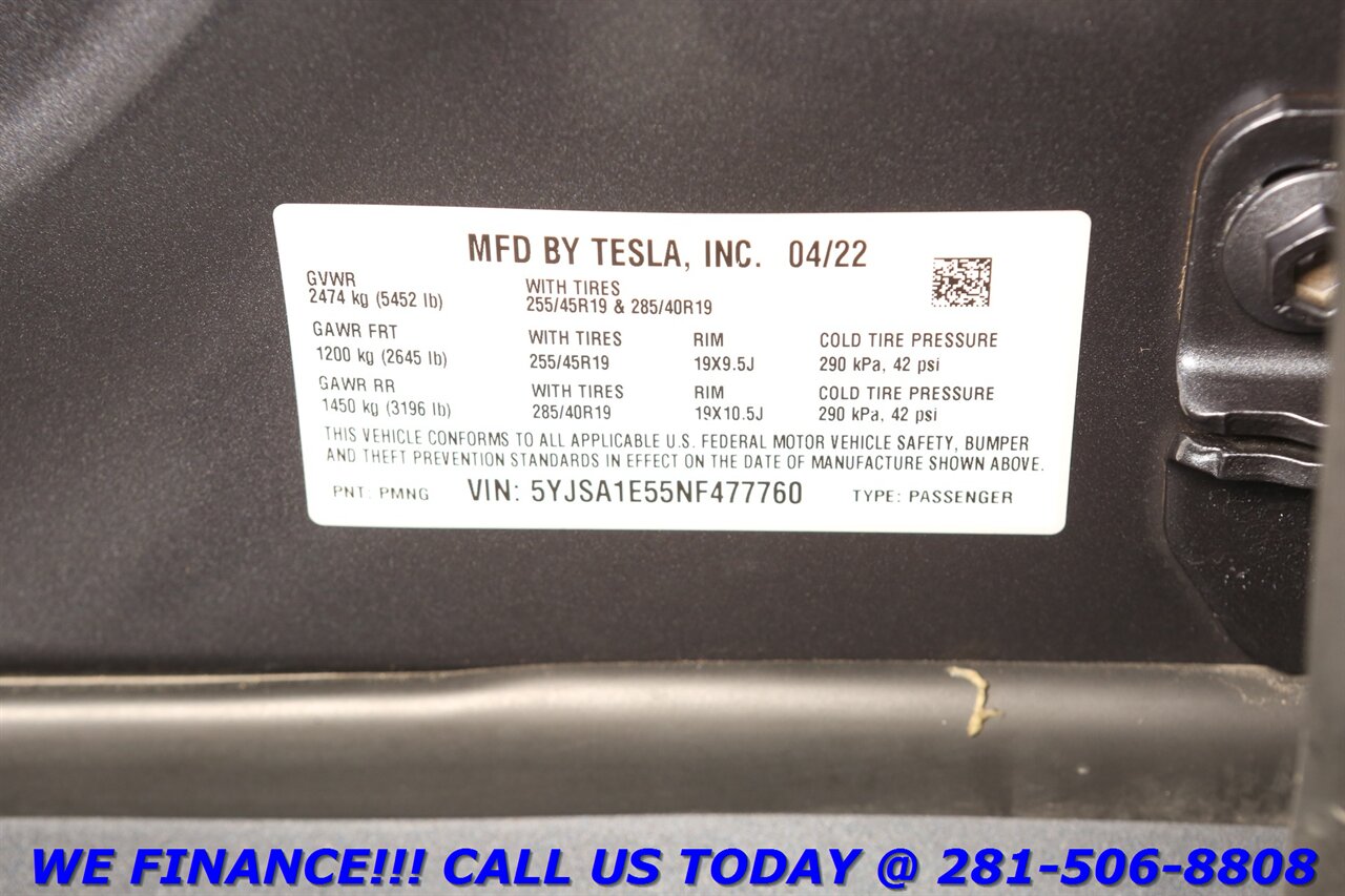 2022 Tesla Model S 2022 AWD AUTOPILOT NAV PANO HEATSEAT CAMERA 15K   - Photo 29 - Houston, TX 77031