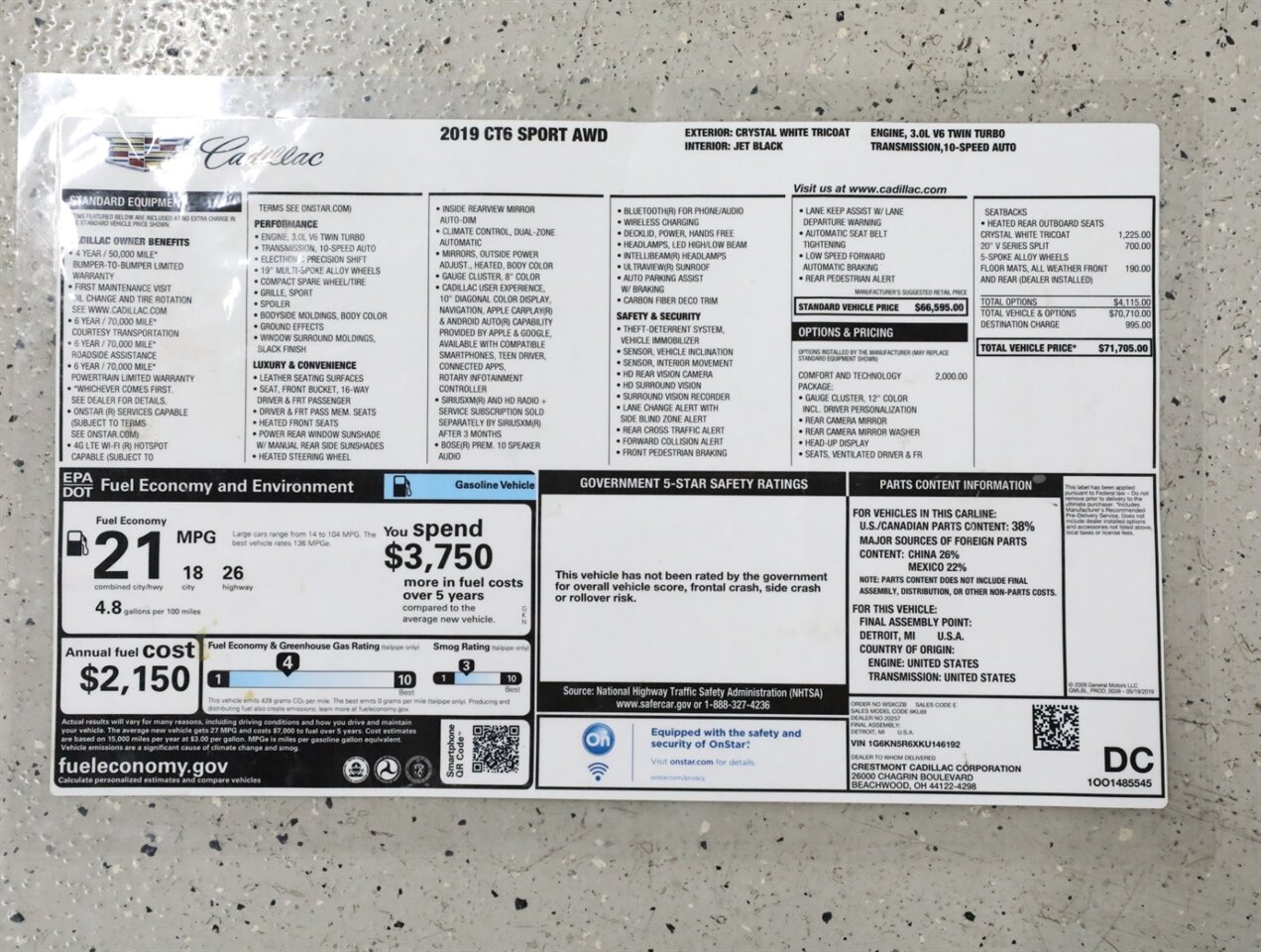 2019 Cadillac CT6 3.0TT Sport - Photo 58 - Addison, IL 60101