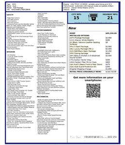 2021 Audi SQ8 4.0T quattro Prestig  $116,710 Window Sticker - Photo 2 - Crest Hill, IL 60403