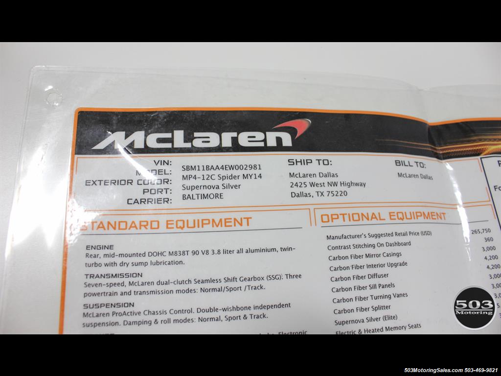 2014 McLaren MP4-12C Spider, Silver/Black w/ $333k MSRP!   - Photo 49 - Beaverton, OR 97005