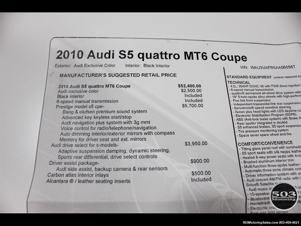 2010 Audi S5 4.2 quattro Prestige; Manual w/ Only 8k Miles!   - Photo 48 - Beaverton, OR 97005