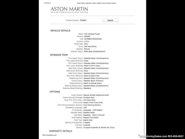 2011 Aston Martin V12 Vantage 6-Speed Manual, Mako Blue/Black!   - Photo 59 - Beaverton, OR 97005