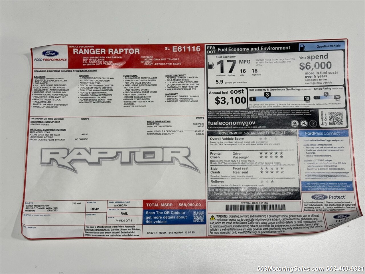 2025 Ford Ranger Raptor   - Photo 10 - Beaverton, OR 97005