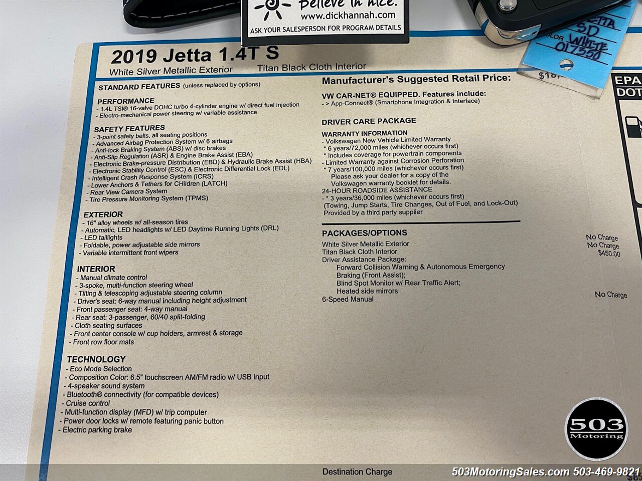 2019 Volkswagen Jetta 1.4T S 6-speed Manual   - Photo 7 - Beaverton, OR 97005