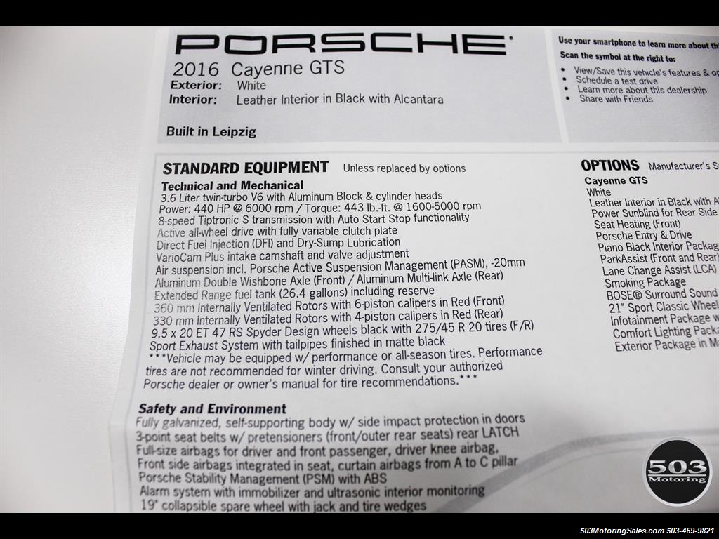 2016 Porsche Cayenne GTS; White/Black w/ Only 9k Miles!   - Photo 56 - Beaverton, OR 97005