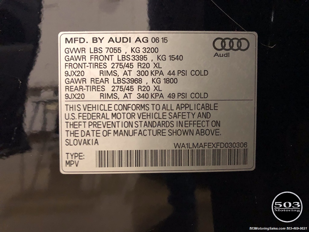 2015 Audi Q7 3.0 quattro TDI Premium Plus   - Photo 58 - Beaverton, OR 97005