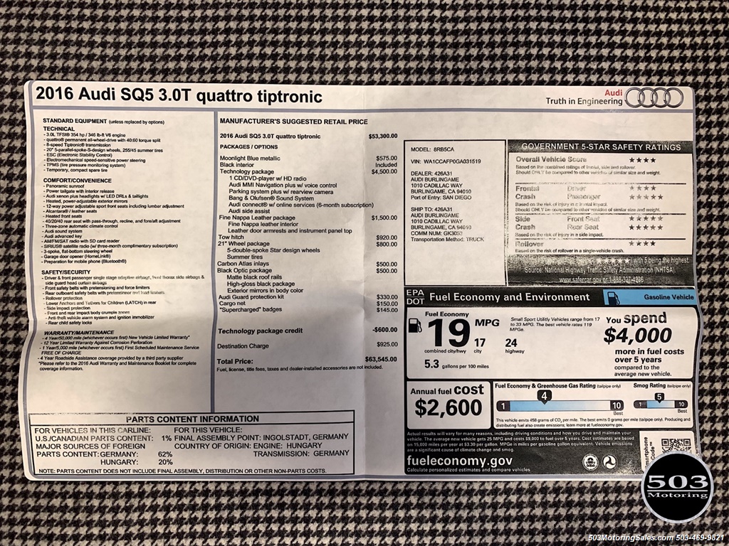 2016 Audi SQ5 3.0T quattro Premium Plus   - Photo 5 - Beaverton, OR 97005