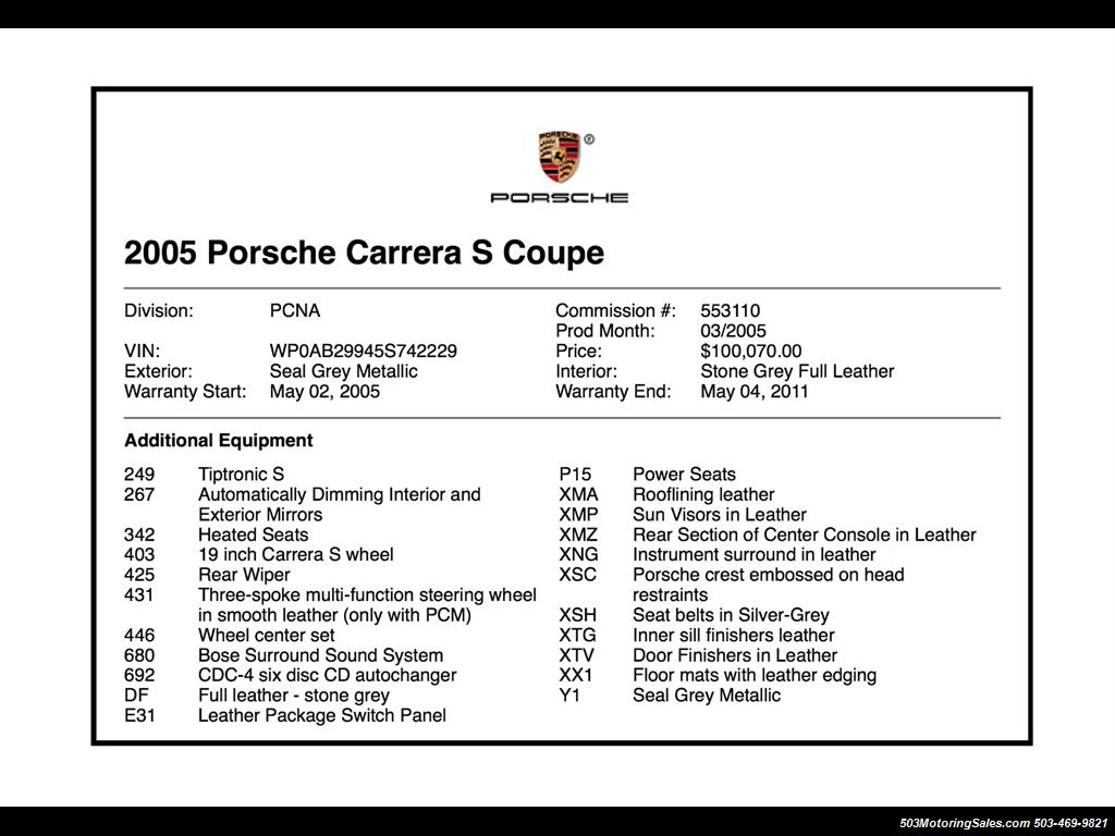 2005 Porsche 911 Carrera S   - Photo 10 - Beaverton, OR 97005