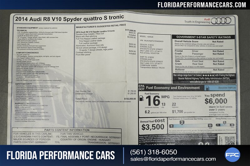 2014 Audi R8 5.2 quattro Spyder   - Photo 18 - Riviera Beach, FL 33407