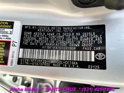 2012 Toyota Camry SE   - Photo 20 - Santa Cruz, CA 95060