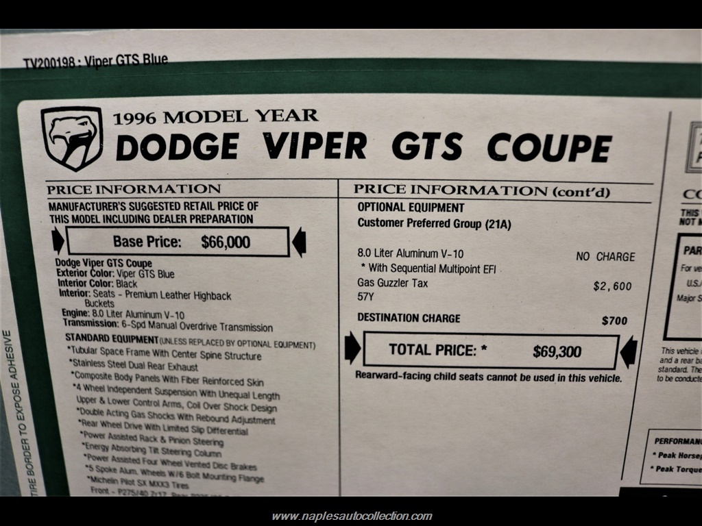 1996 Dodge Viper GTS   - Photo 30 - Fort Myers, FL 33967