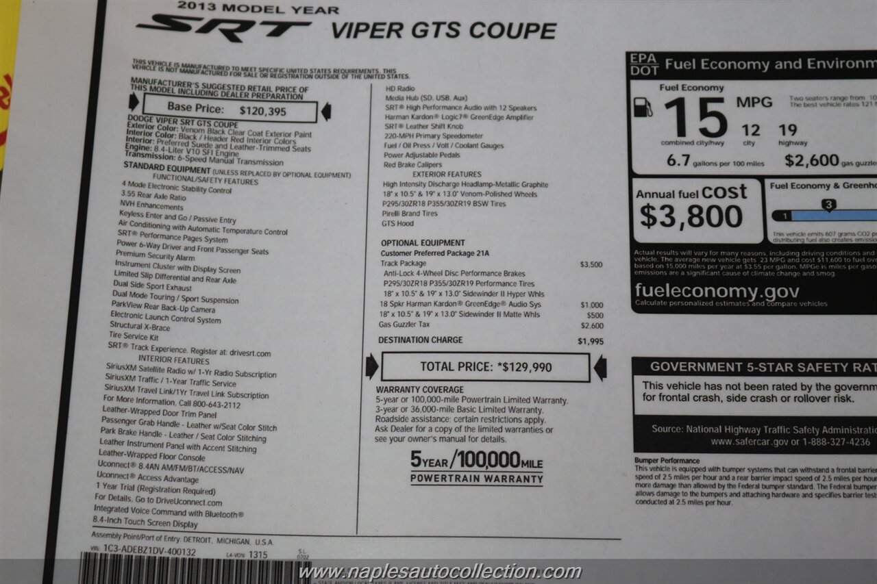 2013 Dodge SRT Viper GTS   - Photo 31 - Fort Myers, FL 33967