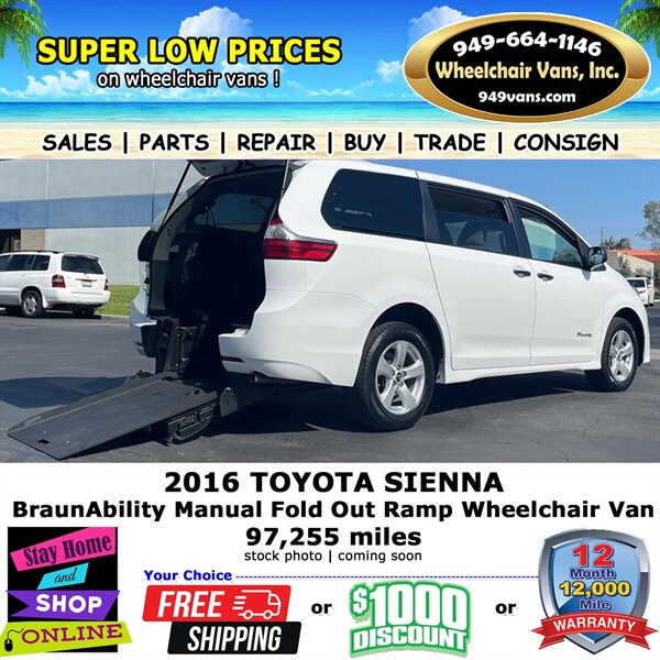 2016 Toyota Sienna Wheelchair Van  