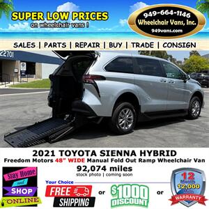 2021 Toyota Sienna Le Wheelchair Van Minivan