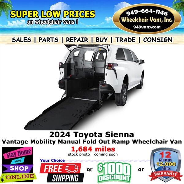 2024 Toyota Sienna LE  Wheelchair Van  