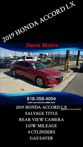 2019 Honda Accord LX   - Photo 1 - North Hollywood, CA 91606