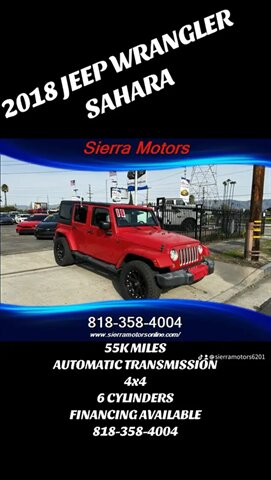 2018 Jeep Wrangler JK Unlimited Sahara   - Photo 1 - North Hollywood, CA 91606