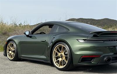 2021 Porsche 911 Turbo S  Paint-to-Sample Oak Green with Club Leather in Truffle Brown, Front LIft Axle, Full PPF - Photo 31 - Tarzana, CA 91356
