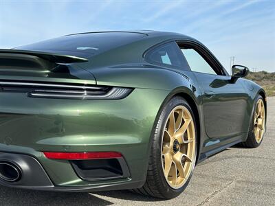 2021 Porsche 911 Turbo S  Paint-to-Sample Oak Green with Club Leather in Truffle Brown, Front LIft Axle, Full PPF - Photo 24 - Tarzana, CA 91356
