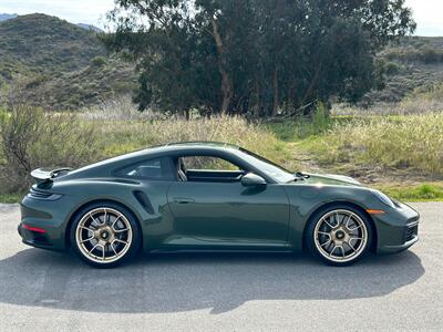 2021 Porsche 911 Turbo S  Paint-to-Sample Oak Green with Club Leather in Truffle Brown, Front LIft Axle, Full PPF - Photo 32 - Tarzana, CA 91356