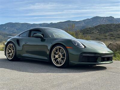 2021 Porsche 911 Turbo S  Paint-to-Sample Oak Green with Club Leather in Truffle Brown, Front LIft Axle, Full PPF - Photo 28 - Tarzana, CA 91356