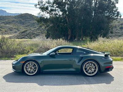 2021 Porsche 911 Turbo S  Paint-to-Sample Oak Green with Club Leather in Truffle Brown, Front LIft Axle, Full PPF - Photo 18 - Tarzana, CA 91356