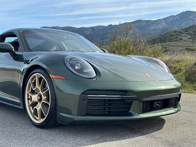 2021 Porsche 911 Turbo S  Paint-to-Sample Oak Green with Club Leather in Truffle Brown, Front LIft Axle, Full PPF - Photo 29 - Tarzana, CA 91356