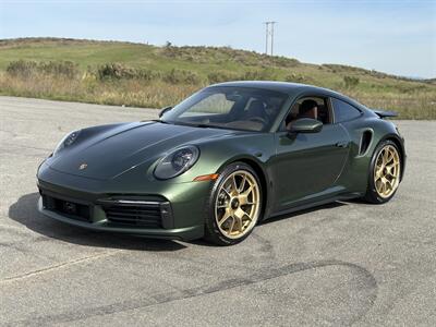 2021 Porsche 911 Turbo S  Paint-to-Sample Oak Green with Club Leather in Truffle Brown, Front LIft Axle, Full PPF