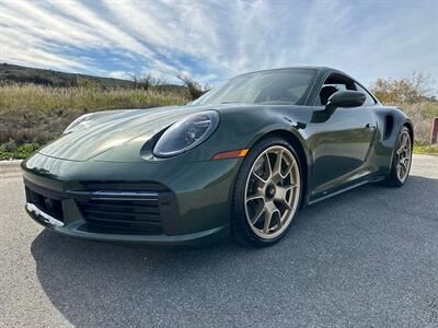 2021 Porsche 911 Turbo S  Paint-to-Sample Oak Green with Club Leather in Truffle Brown, Front LIft Axle, Full PPF - Photo 12 - Tarzana, CA 91356