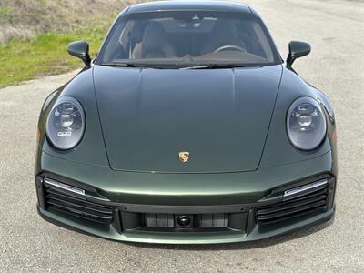 2021 Porsche 911 Turbo S  Paint-to-Sample Oak Green with Club Leather in Truffle Brown, Front LIft Axle, Full PPF - Photo 4 - Tarzana, CA 91356