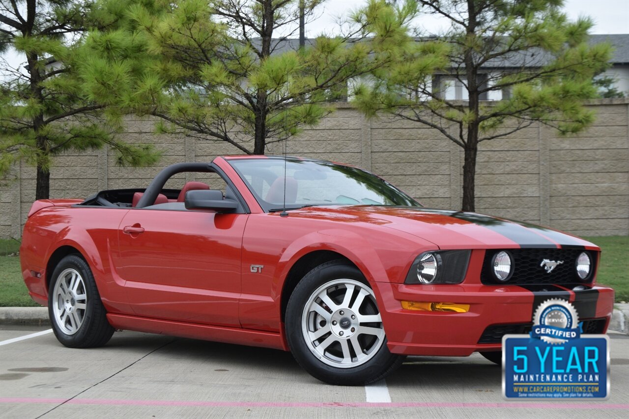 2005 Ford Mustang GT PREMIUM CONVERTIBLE AUTO 28K ORIG MILE RED LTHR   - Photo 2 - Stafford, TX 77477