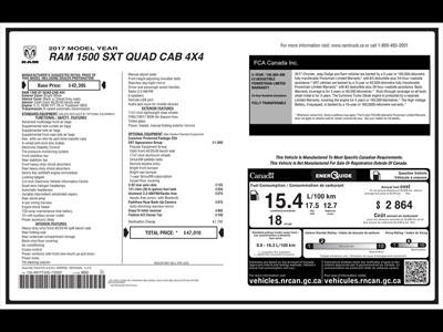 2017 RAM 1500 SXT Quad Cab 4x4 Extended Warranty, Backup Camera   - Photo 3 - Coombs, BC V0R 1M0