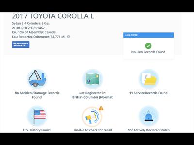2017 Toyota Corolla L Adaptive Cruise Lane Departure No Accidents   - Photo 3 - Coombs, BC V0R 1M0
