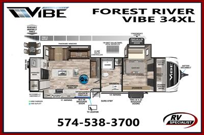 2024 Forest River Vibe 34XL   - Photo 2 - Goshen, IN 46526
