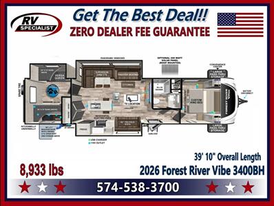 2026 Forest River Vibe 3400BH - Photo 33 - Goshen, IN 46526