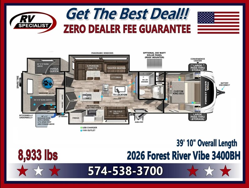 2026 Forest River Vibe 3400BH - Photo 33 - Goshen, IN 46526