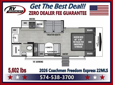 2026 Coachmen Freedom Express Ultra Lite 22MLS - Photo 2 - Goshen, IN 46526