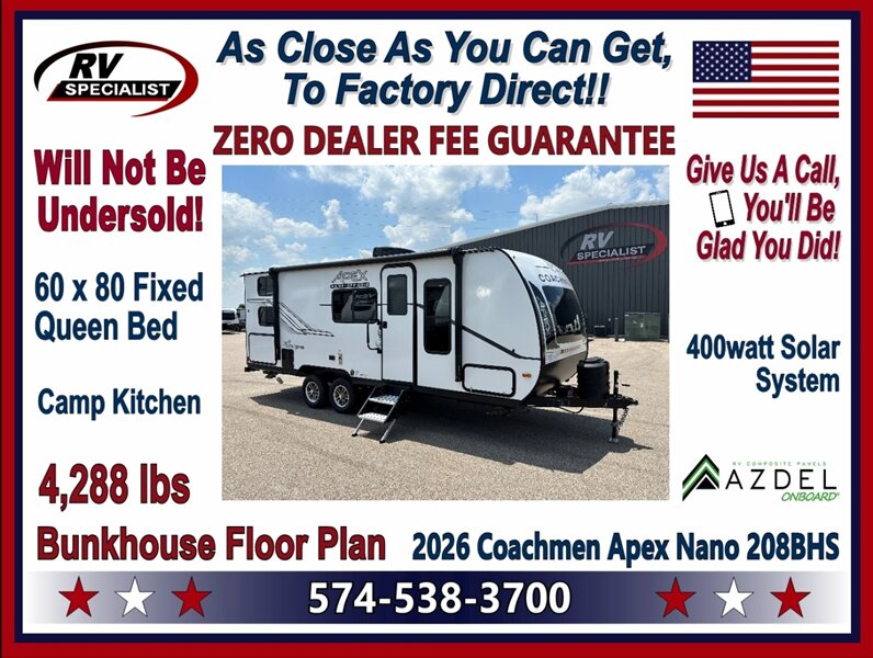 2026 Coachmen Apex Nano 208BHS   - Photo 1 - Goshen, IN 46526