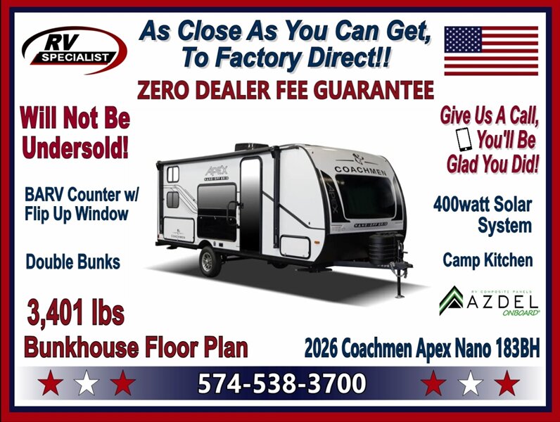 2026 Coachmen Apex Nano 183BH  