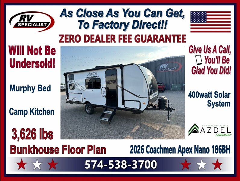 2026 Coachmen Apex Nano 186BH  