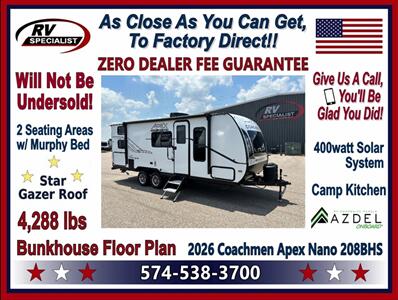 2026 Coachmen Apex Nano 208BHS   - Photo 1 - Goshen, IN 46526