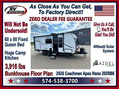 2026 Coachmen Apex Nano 203RBK   - Photo 1 - Goshen, IN 46526