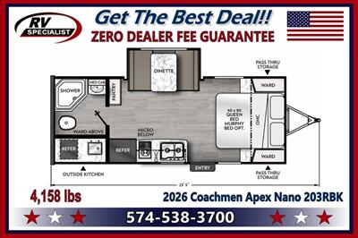 2026 Coachmen Apex Nano 203RBK   - Photo 2 - Goshen, IN 46526