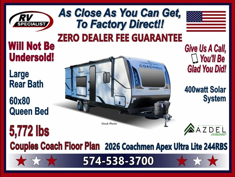 2026 Coachmen Apex Ultra-Lite 244RBS   - Photo 1 - Goshen, IN 46526