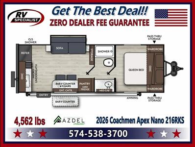 2026 Coachmen Apex Nano 216RKS - Photo 2 - Goshen, IN 46526