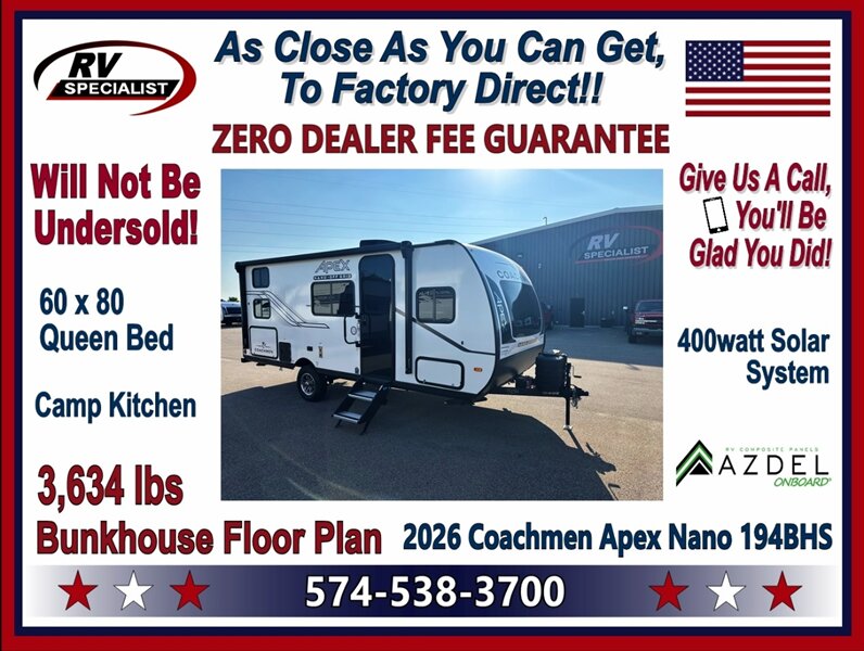 2026 Coachmen Apex Nano 194BHS  