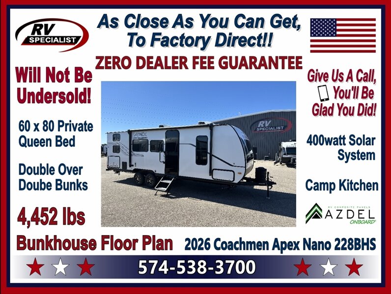 2026 Coachmen Apex Nano 228BHS   - Photo 1 - Goshen, IN 46526