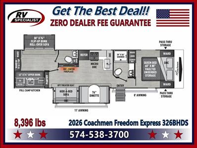 2026 Coachmen Freedom Express Ultra Lite 326BHDS - Photo 2 - Goshen, IN 46526